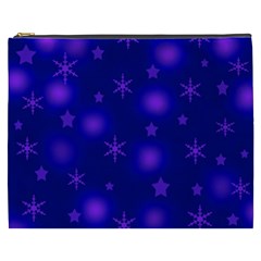 Blue Xmas Design Cosmetic Bag (xxxl)  by Valentinaart