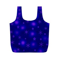 Blue Xmas Design Full Print Recycle Bags (m)  by Valentinaart