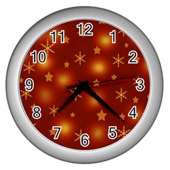 Xmas Design Wall Clocks (silver)  by Valentinaart