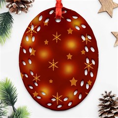 Xmas Design Oval Filigree Ornament (2-side)  by Valentinaart