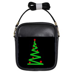 Simple Xmas Tree Girls Sling Bags by Valentinaart