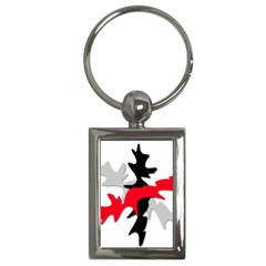 Gray, Red And Black Shape Key Chains (rectangle)  by Valentinaart