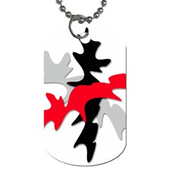 Gray, Red And Black Shape Dog Tag (two Sides) by Valentinaart