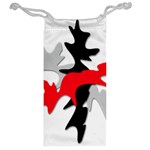 Gray, red and black shape Jewelry Bags Back