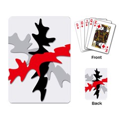 Gray, Red And Black Shape Playing Card by Valentinaart