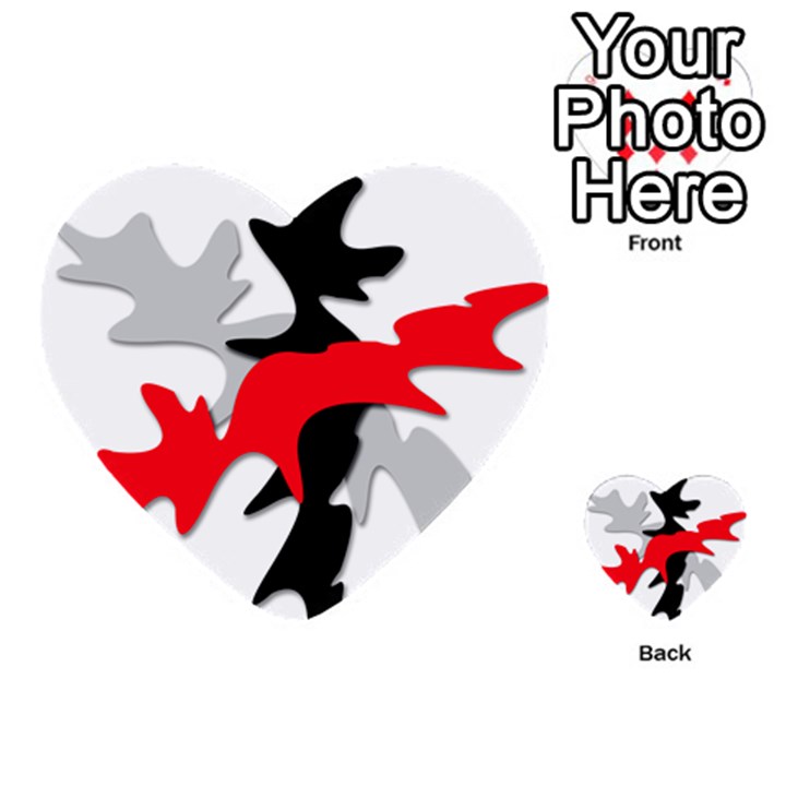 Gray, red and black shape Multi-purpose Cards (Heart) 