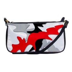 Gray, Red And Black Shape Shoulder Clutch Bags by Valentinaart