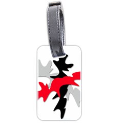 Gray, Red And Black Shape Luggage Tags (two Sides) by Valentinaart