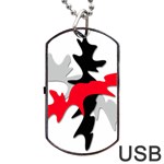 Gray, red and black shape Dog Tag USB Flash (Two Sides)  Front