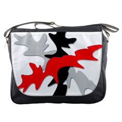 Gray, Red And Black Shape Messenger Bags by Valentinaart