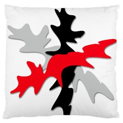 Gray, Red And Black Shape Large Flano Cushion Case (two Sides) by Valentinaart