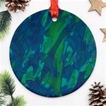 Green and blue design Ornament (Round)  Front