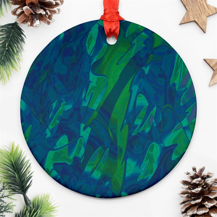 Green and blue design Ornament (Round) 