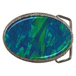 Green and blue design Belt Buckles Front