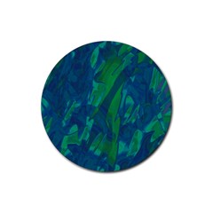 Green And Blue Design Rubber Coaster (round)  by Valentinaart