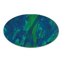 Green And Blue Design Oval Magnet by Valentinaart