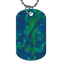 Green And Blue Design Dog Tag (one Side) by Valentinaart