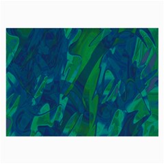 Green And Blue Design Large Glasses Cloth (2-side) by Valentinaart