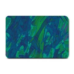 Green And Blue Design Small Doormat  by Valentinaart