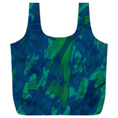 Green And Blue Design Full Print Recycle Bags (l)  by Valentinaart