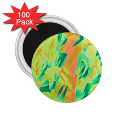 Green And Orange Abstraction 2 25  Magnets (100 Pack)  by Valentinaart