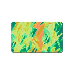 Green And Orange Abstraction Magnet (name Card) by Valentinaart