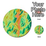 Green and orange abstraction Multi-purpose Cards (Round)  Back 1