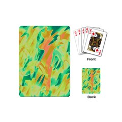 Green And Orange Abstraction Playing Cards (mini)  by Valentinaart