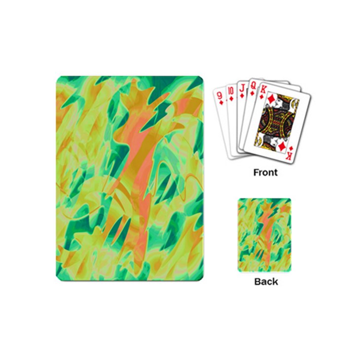 Green and orange abstraction Playing Cards (Mini) 