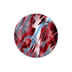 Blue And Red Smoke Magnet 3  (round) by Valentinaart