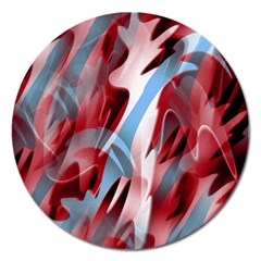 Blue And Red Smoke Magnet 5  (round) by Valentinaart