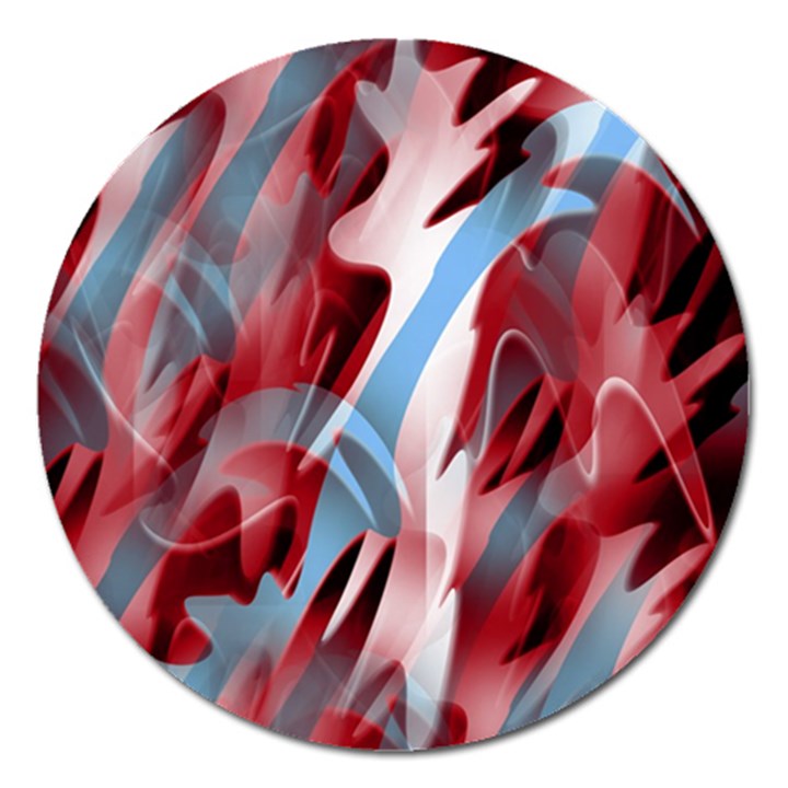 Blue and red smoke Magnet 5  (Round)