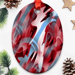 Blue And Red Smoke Oval Ornament (two Sides) by Valentinaart