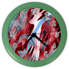 Blue And Red Smoke Color Wall Clocks by Valentinaart