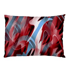 Blue And Red Smoke Pillow Case by Valentinaart