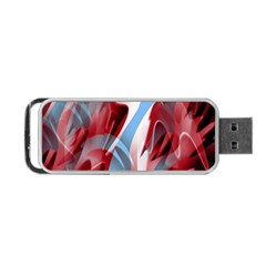 Blue And Red Smoke Portable Usb Flash (two Sides) by Valentinaart