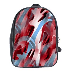 Blue And Red Smoke School Bags (xl)  by Valentinaart