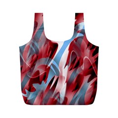 Blue And Red Smoke Full Print Recycle Bags (m)  by Valentinaart