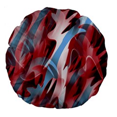 Blue And Red Smoke Large 18  Premium Flano Round Cushions by Valentinaart