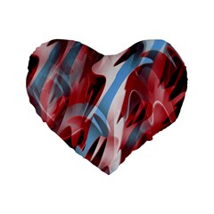 Blue And Red Smoke Standard 16  Premium Flano Heart Shape Cushions by Valentinaart