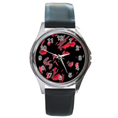 Painter Was Here  Round Metal Watch by Valentinaart