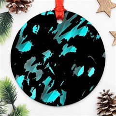 Painter Was Here - Cyan Ornament (round)  by Valentinaart