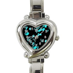 Painter Was Here - Cyan Heart Italian Charm Watch by Valentinaart