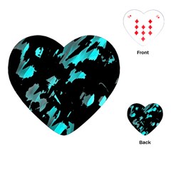 Painter Was Here - Cyan Playing Cards (heart)  by Valentinaart