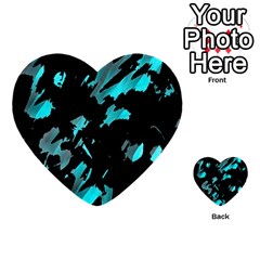 Painter Was Here - Cyan Multi-purpose Cards (heart)  by Valentinaart