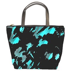 Painter Was Here - Cyan Bucket Bags by Valentinaart