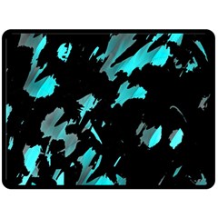 Painter Was Here - Cyan Fleece Blanket (large)  by Valentinaart