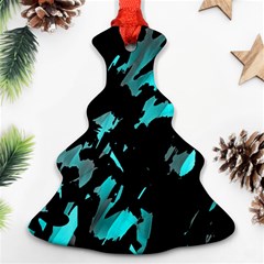 Painter Was Here - Cyan Christmas Tree Ornament (2 Sides) by Valentinaart