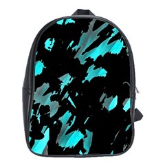 Painter Was Here - Cyan School Bags (xl)  by Valentinaart