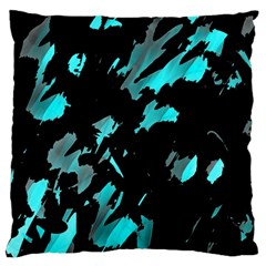 Painter Was Here - Cyan Large Flano Cushion Case (one Side) by Valentinaart